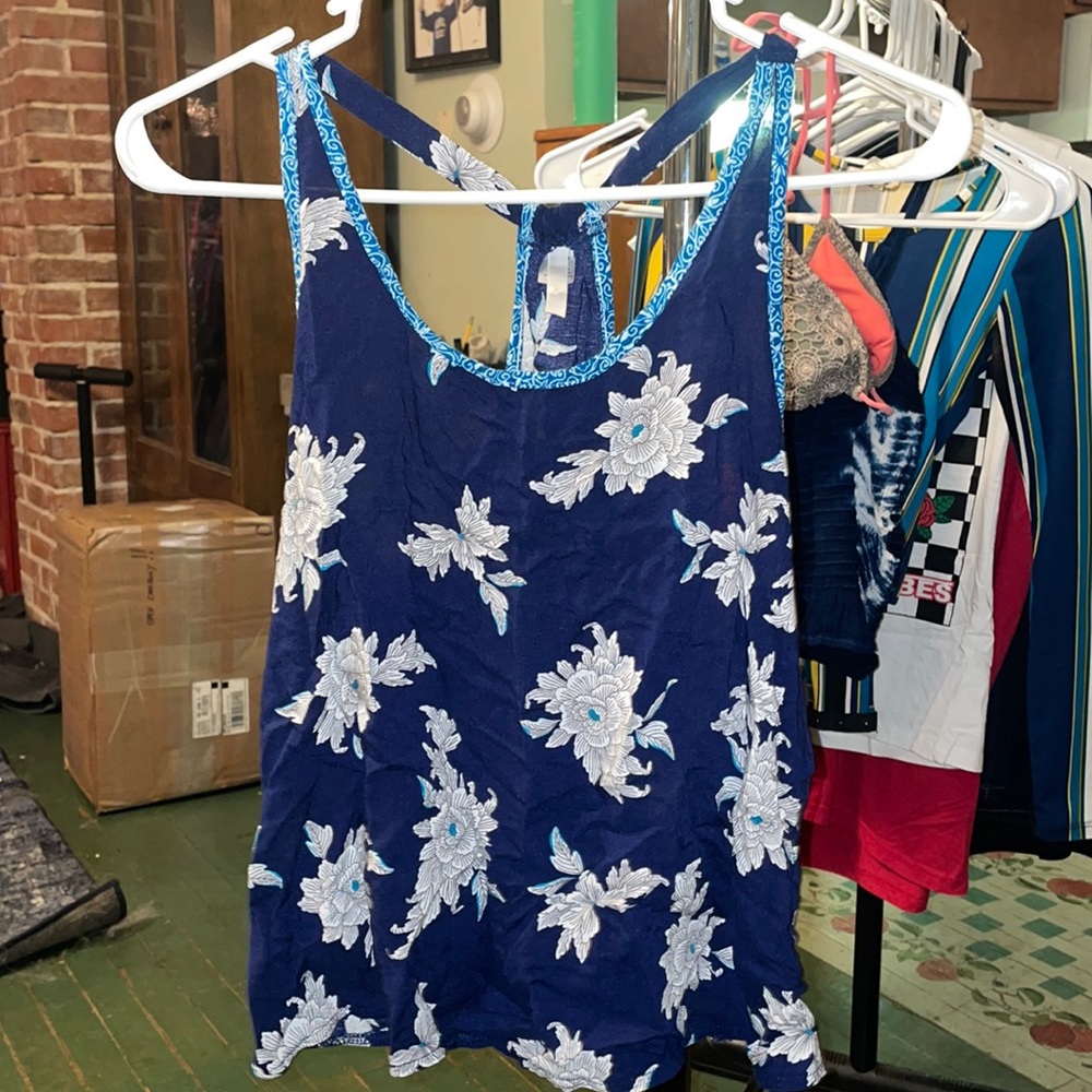 Flower printed navy blue